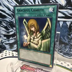 YUGIOH GRACEFUL CHARITY BP02-EN137 BLACK TEXT RARE 1ST ED + BONUS - Image 3