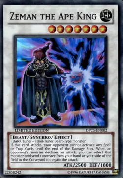 Zeman The Ape King - Super Rare Limited Edition DPC5-EN002 - LP - YuGiOh - Image 1