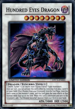 Hundred Eyes Dragon - Super Rare Limited Edition DPC5-EN003 - LP - YuGiOh - Image 1