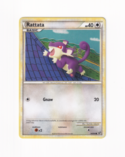 Rattata 64/90 Undaunted HGSS Regular Non Holo Pokemon Card Moderately Played MP - Image 1