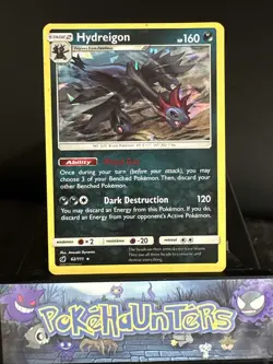 Pokemon Card Hydreigon 62/111 Crimson Invasion Cracked Ice Holo Played - Image 1