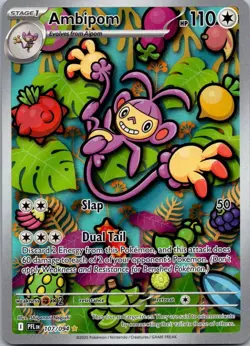 Ambipom 107/094 Illustration Rare Phantasmal Flames Pokemon Near Mint - Image 1