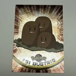 Black Logo topps Pokemon TV Animation Edition Series 1 Holo Foil #51 Dugtrio NM - Image 1