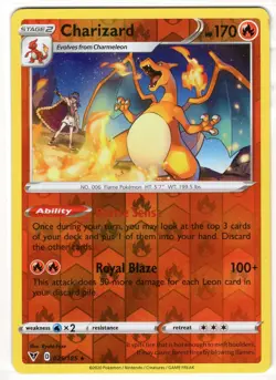 Pokemon Charizard Reverse Holo Rare SWSH04: Vivid Voltage 025/185 NM - Image 1