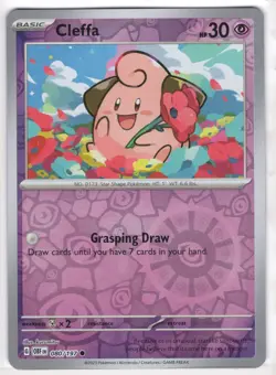 Pokemon Cleffa Reverse Holo Common SV03: Obsidian Flames 080/197 NM - Image 1