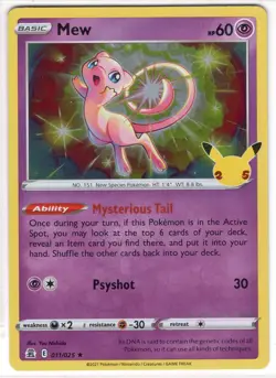 Pokemon Mew Holo Holo Rare Celebrations 011/025 NM - Image 1