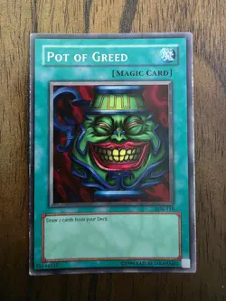 YuGiOh Pot of Greed LOB-119 Rare Unlimited Edition HP - Image 1