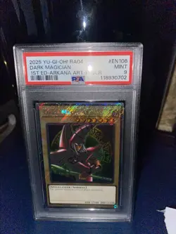 Dark Magician *PSA MINT 9* RA04-EN106 *Quarter Century Secret Rare* Arkana Art - Image 2
