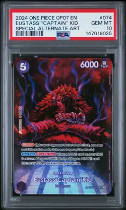 Bandai 2024 One Piece Eustass "Captain" Kid OP05-074 Super Rare Foil SP PSA 10 - Image 1