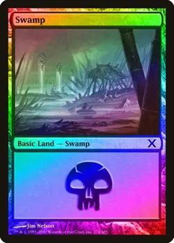 Swamp (Version 374) FOIL 10th Edition NM Basic Land MAGIC MTG CARD ABUGames - Image 1