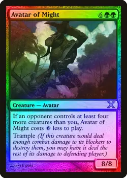 Avatar of Might FOIL 10th Edition HEAVILY PLD Green Rare MAGIC MTG CARD ABUGames - Image 1