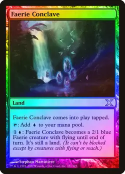 Faerie Conclave FOIL 10th Edition HEAVILY PLD Land Uncommon MAGIC CARD ABUGames - Image 1