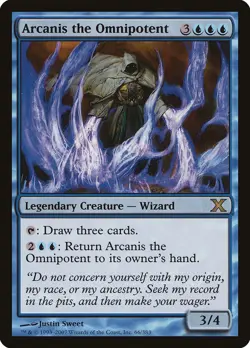 Arcanis the Omnipotent 10th Edition HEAVILY PLD Blue Rare MAGIC CARD ABUGames - Image 1