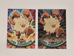 Primeape #57 - Holo+ None Holo - BLACK LOGO - SERIES 1 - TOPPS Pokemon Cards - Image 1