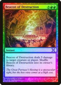 Beacon of Destruction FOIL 10th Edition HEAVILY PLD Red Rare MAGIC CARD ABUGames - Image 1