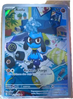 Pokemon Riolu Illustration Rare Holo 215/198 SV01 Scarlet & Violet Basic Card - Image 1