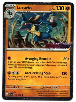 Lucario 114/198 Cosmos Holo Stamped Variant Promo Scarlet Violet Pokemon Card - Image 1