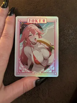 beautiful delicate moan waifu joker card - Image 3