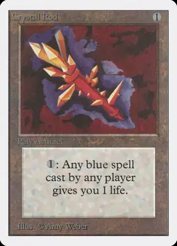Crystal Rod Unlimited NM Artifact Uncommon MAGIC THE GATHERING CARD ABUGames - Image 1