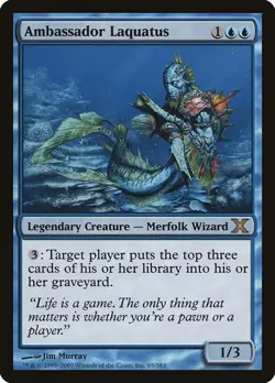 Ambassador Laquatus 10th Edition NM Blue Rare MAGIC GATHERING CARD ABUGames - Image 1