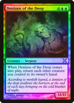 Denizen of the Deep FOIL 10th Edition NM Blue Rare MAGIC MTG CARD ABUGames - Image 1