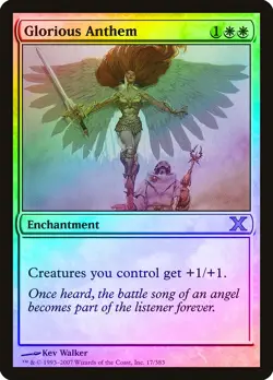 Glorious Anthem FOIL 10th Edition PLD White Rare MAGIC MTG CARD ABUGames - Image 1