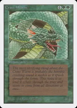 Craw Wurm Unlimited NM Green Common MAGIC THE GATHERING MTG CARD ABUGames - Image 1