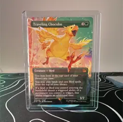 Wizards Traveling Chocobo Borderless Final Fantasy Mythic Green Creature Bird - Image 1