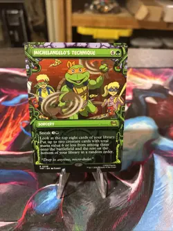 Michelangelo's Technique Borderless #239 MTG Teenage Mutant Ninja Turtles TMT NM - Image 1