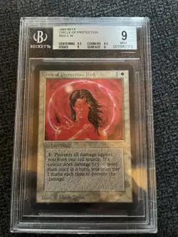 Wizards of the Coast 1993 MTG Beta Circle of Protection: Red BGS 9 Graded - Image 1