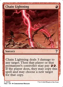 MTG - Chain Lightning - White Border - Mystery Booster 2 - Magic the Gathering - Image 1