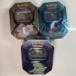 Pokemon Trading Card Game Mighty Mystery Tin with 3 Booster packs - Image 1