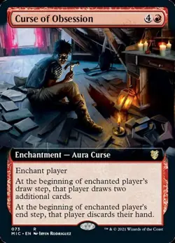 Curse of Obsession (Extended Art) - Near Mint MTG Commander 2021 Midnight Hunt - Image 1