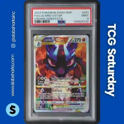 2023 POKEMON SWSH BLACK STAR PROMO CROWN ZENITH ETB #SWSH291 LUCARIO VSTAR PSA 9 - Image 1