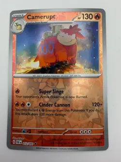 #012/091 Camerupt Reverse Holo Uncommon - Pokemon Paldean Fates English NM - Image 1