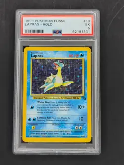 1999 POKEMON FOSSIL #10 LAPRAS-HOLO PSA 5 - Image 1