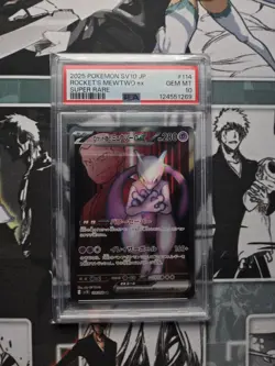 2025 POKEMON JPN SV10-GLORY OF TEAM ROCKET #114 TEAM ROCKET'S MEWTWO EX PSA 10 - Image 1