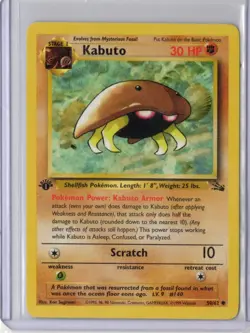 Kabuto 50/62 1st Edition Fossil Common GREAT SHAPE SEE PICS - Image 1