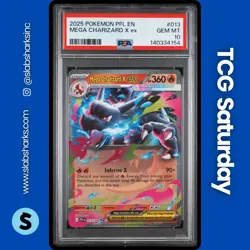 2025 POKEMON PHANTASMAL FLAMES #013/094 MEGA CHARIZARD X EX DOUBLE RARE PSA 10 - Image 1