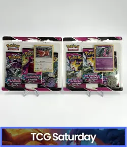 2021 POKEMON SWSH FUSION STRIKE 3-PACK BLISTER EEVEE & ESPEON SEALED LOT OF 2 - Image 1
