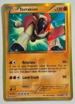 Pokemon TCG Shiny Terrakion 151/149 Boundaries Crossed Holo Secret Rare NM - Image 1