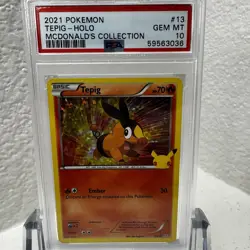 2021 POKEMON MCDONALD'S COLLECTION #13/25 TEPIG HOLO - PSA 10 GEM MINT - Image 1