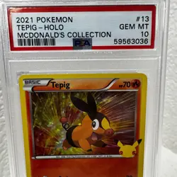 2021 POKEMON MCDONALD'S COLLECTION #13/25 TEPIG HOLO - PSA 10 GEM MINT - Image 2