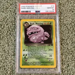 PSA 10 Pokemon DARK WEEZING Holo WOTC 14 Rocket 2000 POP 169 NEW CERT - Image 1