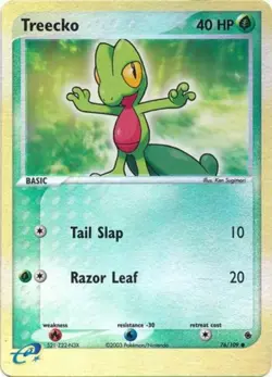 Treecko - 76/109 - Common - Reverse Holo HP, English Pokemon EX Ruby and Sapphir - Image 1