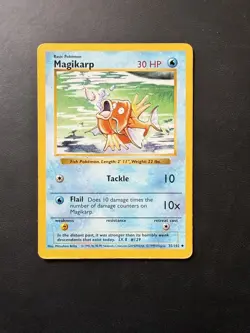 Pokemon Vintage Shadowless Magikarp 035/102 Base Set Regular. MP. - Image 1