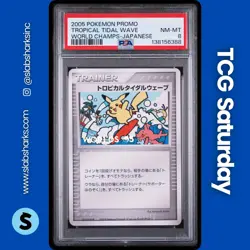 2003 POKEMON JAPANESE PROMO WORLD CHAMPS TROPICAL TIDAL WAVE PSA 8 - Image 1