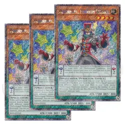 Yugioh Performapal Pendulum Sorcerer x 3 - 1st Platinum Secret Rare NM Free Holo - Image 1
