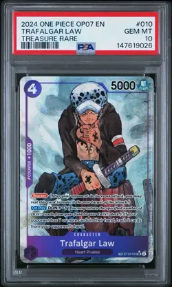 Namco 2024 One Piece Trafalgar Law Treasure Rare Foil PSA 10 - Image 1