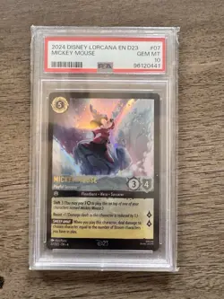 Disney Lorcana D23 2024 Mickey Mouse Playful Sorcerer Promo Holo PSA GEM MT 10🐭 - Image 1